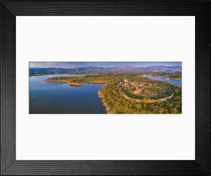 Framed Print : Aerial view of a medieval age scenery at the amazing and abandoned Granadilla town Framed Print : Aerial view of a medieval age scenery at the amazing and abandoned Granadilla town