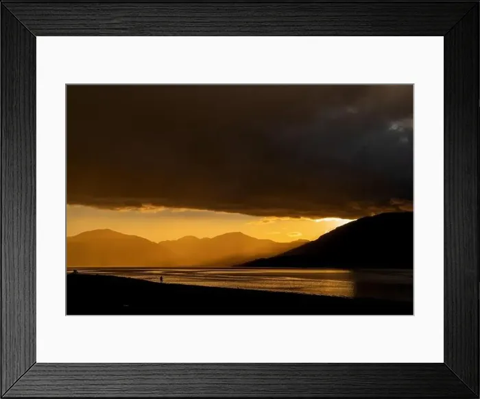 Framed Print : Drone footage of a stormy sunset over Loch Linnhe, from North Ballachulish, Fort William, Scotland Framed Print : Drone footage of a stormy sunset over Loch Linnhe, from North Ballachulish, Fort William, Scotland