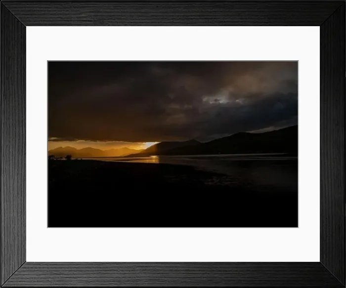 Framed Print : Drone footage of a stormy sunset over Loch Linnhe, from North Ballachulish, Fort William, Scotland Framed Print : Drone footage of a stormy sunset over Loch Linnhe, from North Ballachulish, Fort William, Scotland