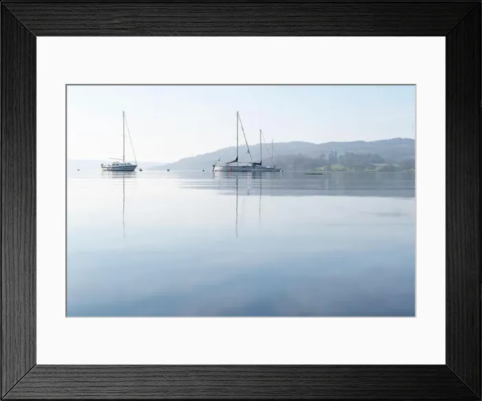 Framed Print : Drone shot of early morning on lake windermere Framed Print : Drone shot of early morning on lake windermere