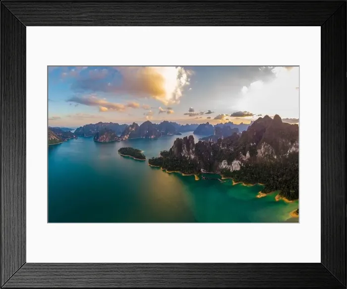 Framed Print : Drone aerial shot, top view of Khao Sok National Park Framed Print : Drone aerial shot, top view of Khao Sok National Park
