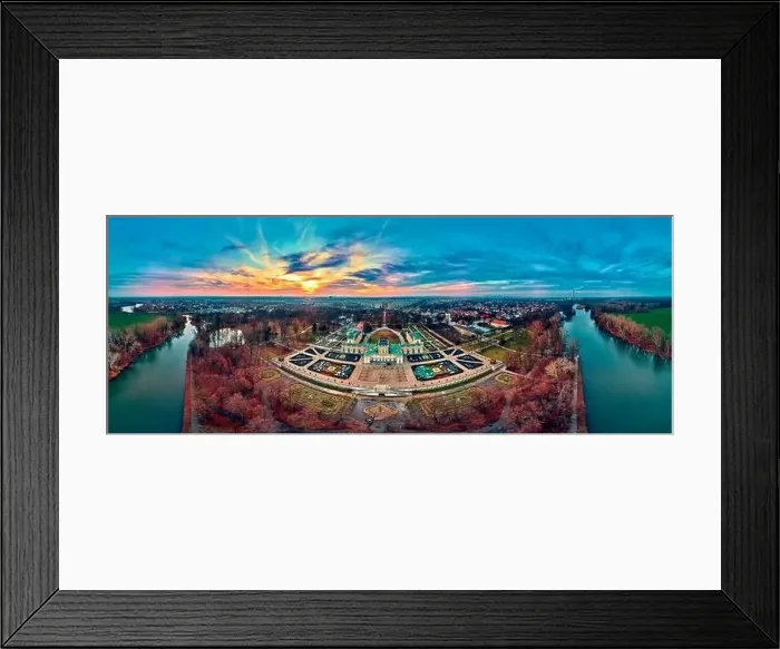 Framed Print : Beautiful panoramic aerial drone view to Wilanow Palace or Wilanowski Palace - is a royal palace located in the Wilanow Framed Print : Beautiful panoramic aerial drone view to Wilanow Palace or Wilanowski Palace - is a royal palace located in the Wilanow