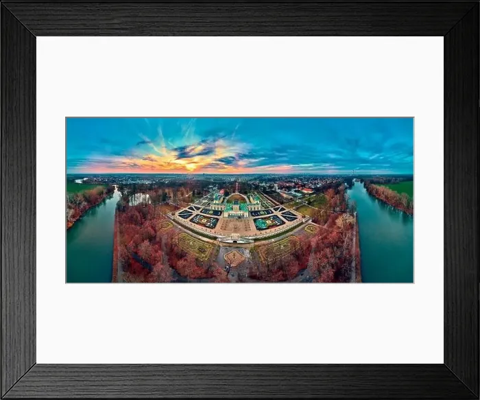 Framed Print : Beautiful panoramic aerial drone view to Wilanow Palace or Wilanowski Palace - is a royal palace located in the Wilanow Framed Print : Beautiful panoramic aerial drone view to Wilanow Palace or Wilanowski Palace - is a royal palace located in the Wilanow
