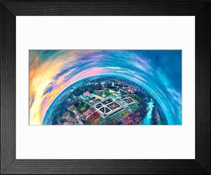 Framed Print : Beautiful panoramic aerial drone view to Wilanow Palace or Wilanowski Palace - is a royal palace located in the Wilanow Framed Print : Beautiful panoramic aerial drone view to Wilanow Palace or Wilanowski Palace - is a royal palace located in the Wilanow