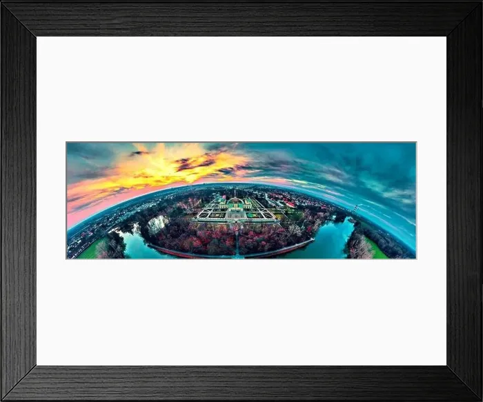 Framed Print : Beautiful panoramic aerial drone view to Wilanow Palace or Wilanowski Palace - is a royal palace located in the Wilanow Framed Print : Beautiful panoramic aerial drone view to Wilanow Palace or Wilanowski Palace - is a royal palace located in the Wilanow