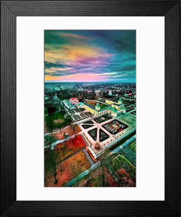 Framed Print : Beautiful panoramic aerial drone view to Wilanow Palace or Wilanowski Palace - is a royal palace located in the Wilanow Framed Print : Beautiful panoramic aerial drone view to Wilanow Palace or Wilanowski Palace - is a royal palace located in the Wilanow