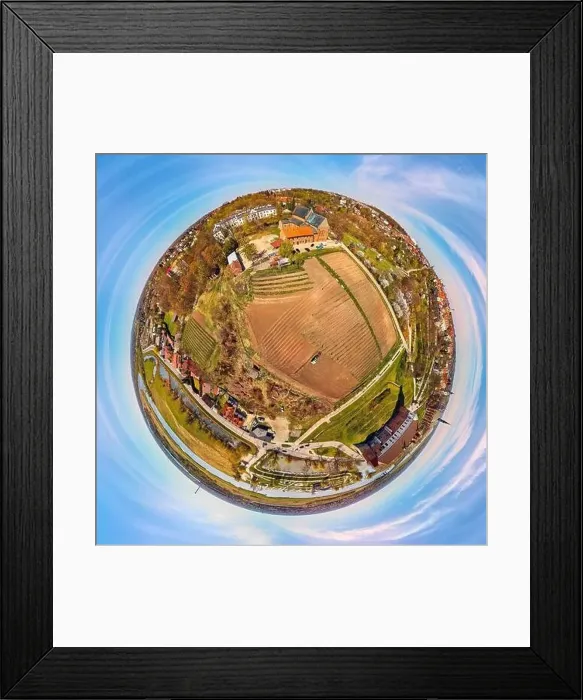 Framed Print : Beautiful panoramic aerial drone view (little planet) Framed Print : Beautiful panoramic aerial drone view (little planet)