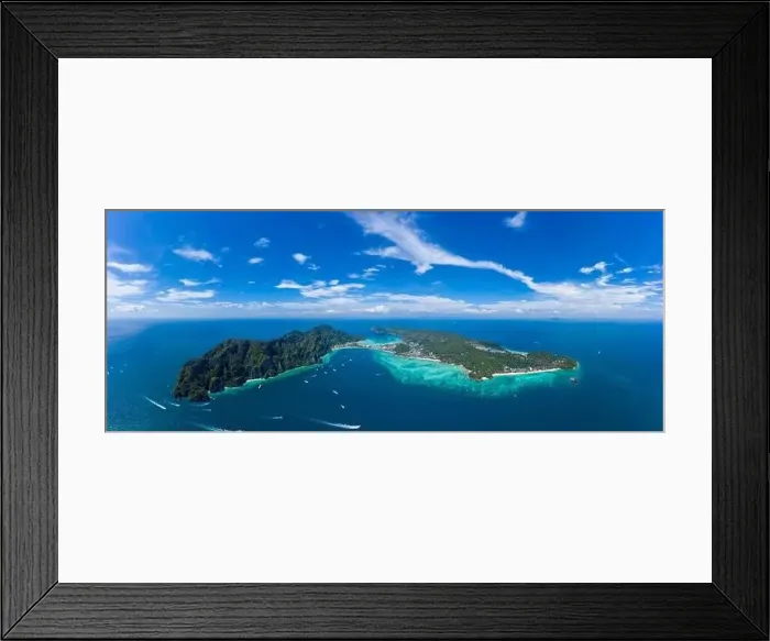 Framed Print : Top view of tropical island with limestone rocks and blue clear water Framed Print : Top view of tropical island with limestone rocks and blue clear water