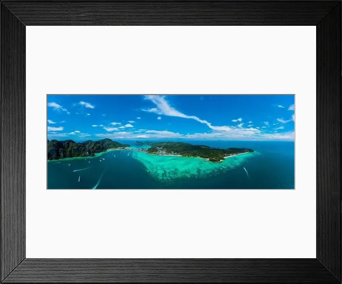 Framed Print : Top view of tropical island with limestone rocks and blue clear water Framed Print : Top view of tropical island with limestone rocks and blue clear water