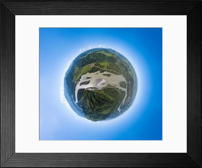 Framed Print : Aerial panoramic view of planet earth above river Katun in the Altai mountains with green trees Framed Print : Aerial panoramic view of planet earth above river Katun in the Altai mountains with green trees