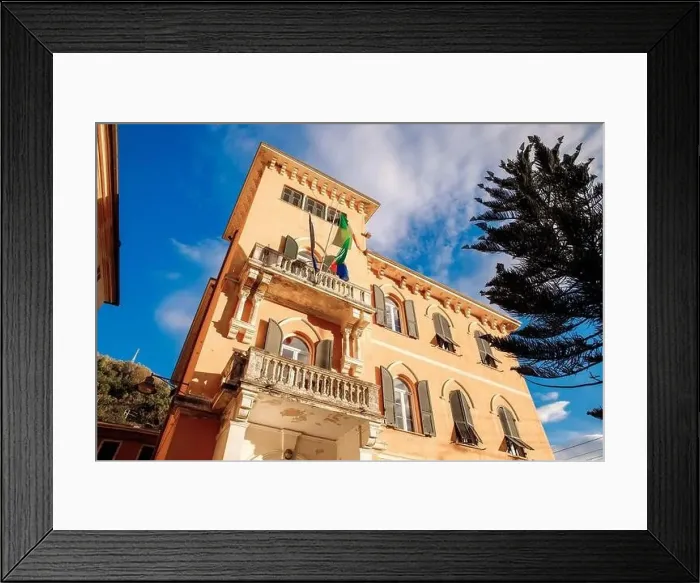 Framed Print : Photo town of Portovenere near Cinque Terre, Liguria, Italy. Sunset Framed Print : Photo town of Portovenere near Cinque Terre, Liguria, Italy. Sunset