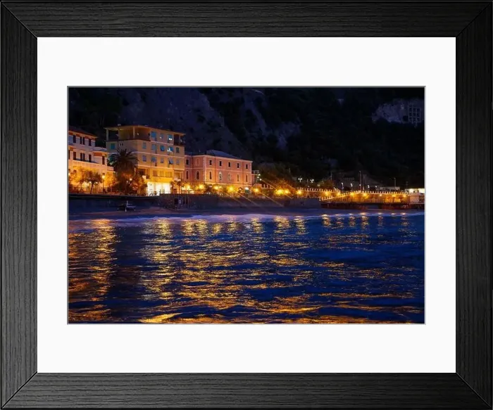 Framed Print : Photo town of Portovenere near Cinque Terre, Liguria, Italy. Sunset Framed Print : Photo town of Portovenere near Cinque Terre, Liguria, Italy. Sunset
