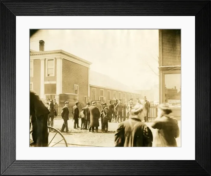 Framed Print : 1912, CANADA : Recovered bodies from the RMS Titanic arriving at the Mayflower Curling Club Framed Print : 1912, CANADA : Recovered bodies from the RMS Titanic arriving at the Mayflower Curling Club