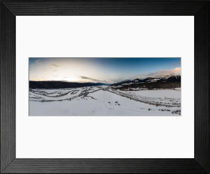Framed Print : Beautiful Aerial Panoramic View of Canadian Mountain Landscape during a vibrant winter sunset Framed Print : Beautiful Aerial Panoramic View of Canadian Mountain Landscape during a vibrant winter sunset