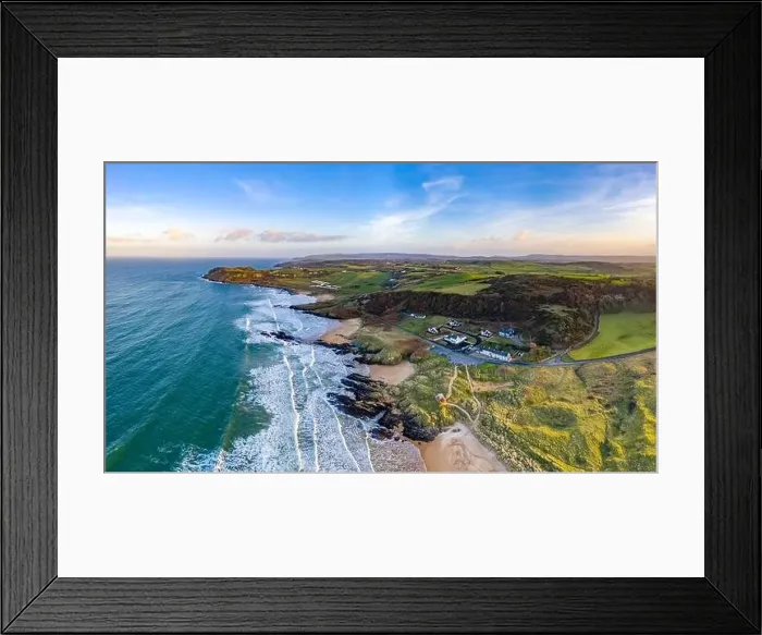 Framed Print : Aerial view of Culdaff Beach in Donegal Ireland Framed Print : Aerial view of Culdaff Beach in Donegal Ireland