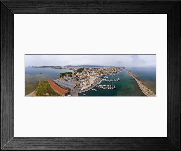 Framed Print : Panoramic aerial view from above of the city of Chania Framed Print : Panoramic aerial view from above of the city of Chania