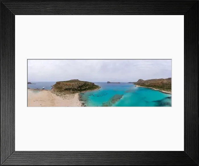 Framed Print : Amazing aerial panoramic view on the famous Balos beach in Balos lagoon and pirate island Gramvousa Framed Print : Amazing aerial panoramic view on the famous Balos beach in Balos lagoon and pirate island Gramvousa