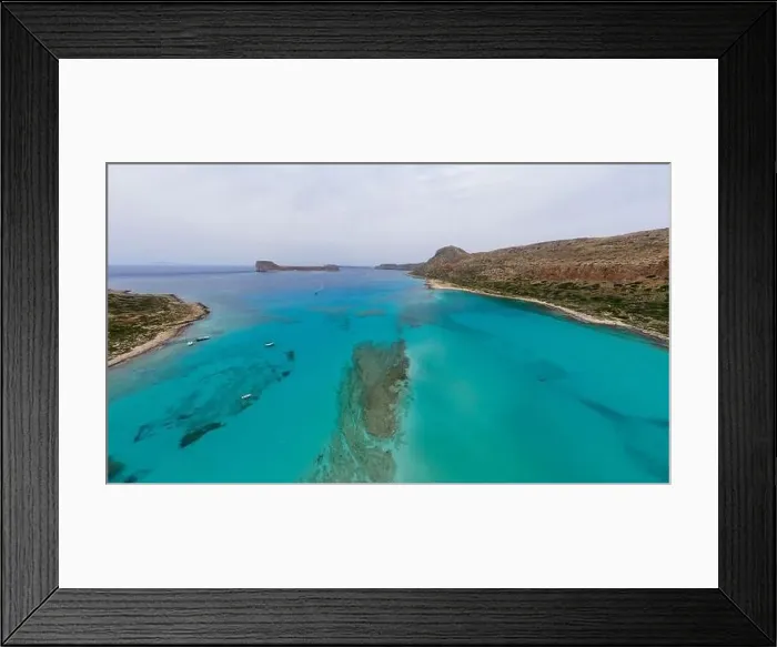 Framed Print : Amazing aerial panoramic view on the famous Balos beach in Balos lagoon and pirate island Gramvousa Framed Print : Amazing aerial panoramic view on the famous Balos beach in Balos lagoon and pirate island Gramvousa