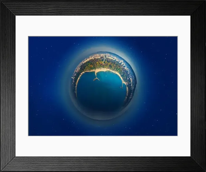 Framed Print : Little planet 360 degree sphere..Varna, Bulgaria cityscape, aerial drone view over the city skyline Framed Print : Little planet 360 degree sphere..Varna, Bulgaria cityscape, aerial drone view over the city skyline