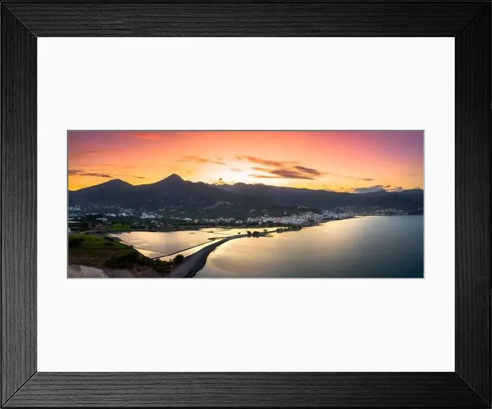 Framed Print : Aerial view of the old windmills and canal near famous summer resort Elounda, Eastern Crete, Greece Framed Print : Aerial view of the old windmills and canal near famous summer resort Elounda, Eastern Crete, Greece