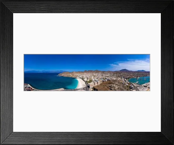 Framed Print : Aerial view of Laginha beach in Mindelo city in Sao Vicente Island in Cape Verde Framed Print : Aerial view of Laginha beach in Mindelo city in Sao Vicente Island in Cape Verde