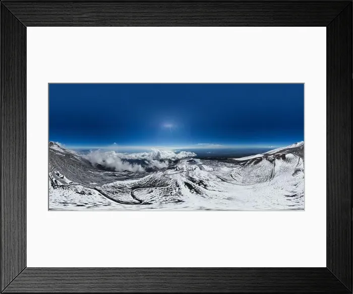 Framed Print : Aerial view of the snowy hills of Mount Etna. Sicily Island Italy Framed Print : Aerial view of the snowy hills of Mount Etna. Sicily Island Italy