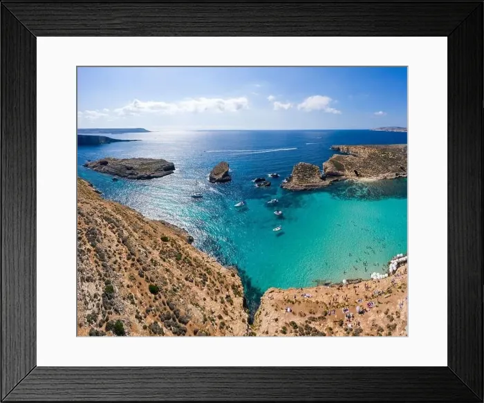 Framed Print : Aerial drone view Comino Framed Print : Aerial drone view Comino