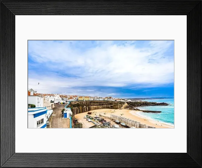 Framed Print : View of the Ericeira harbor on the coast of Portugal Framed Print : View of the Ericeira harbor on the coast of Portugal