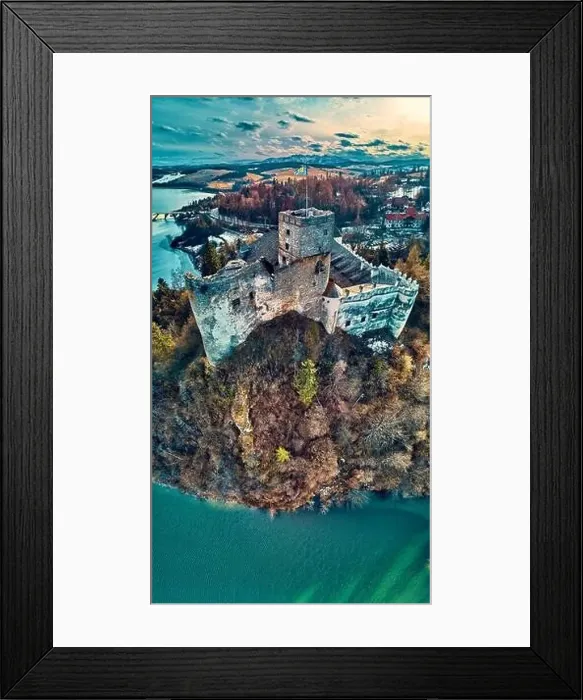 Framed Print : Beautiful panoramic aerial drone view to the Niedzica Castle also known as Dunajec Castle Framed Print : Beautiful panoramic aerial drone view to the Niedzica Castle also known as Dunajec Castle
