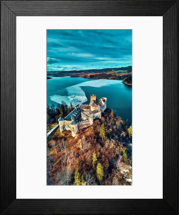 Framed Print : Beautiful panoramic aerial drone view to the Niedzica Castle also known as Dunajec Castle Framed Print : Beautiful panoramic aerial drone view to the Niedzica Castle also known as Dunajec Castle
