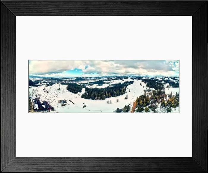 Framed Print : Beautiful panoramic aerial drone view to the ski slopes with lifts in the Bialka Tatrzanska ski resort Tatra Mountains Framed Print : Beautiful panoramic aerial drone view to the ski slopes with lifts in the Bialka Tatrzanska ski resort Tatra Mountains