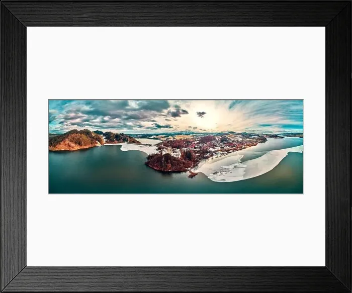 Framed Print : Beautiful panoramic aerial drone view to the Niedzica Castle also known as Dunajec Castle Framed Print : Beautiful panoramic aerial drone view to the Niedzica Castle also known as Dunajec Castle