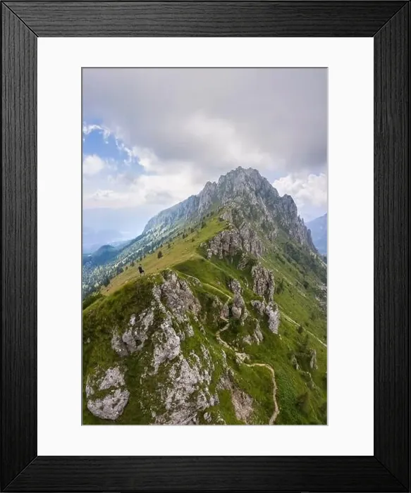 Framed Print : Aerial view of Cima di Bares, Passo Olone and Valzurio valley at the foothills of Pizzo della Presolana Framed Print : Aerial view of Cima di Bares, Passo Olone and Valzurio valley at the foothills of Pizzo della Presolana