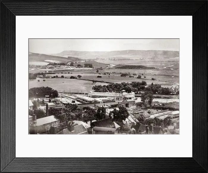 Framed Print : Lewes Railway Station 1900 Victorian Framed Print : Lewes Railway Station 1900 Victorian