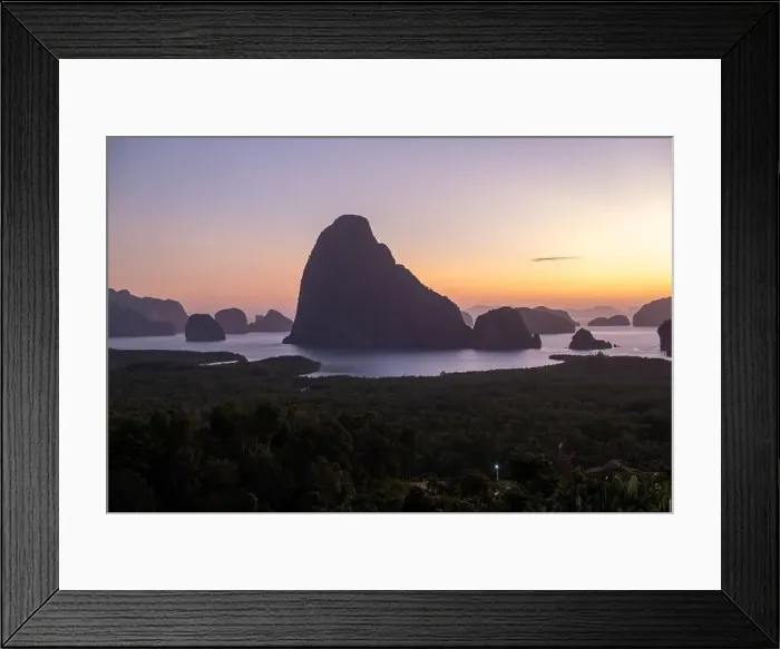 Framed Print : Aerial view over Phangnga Bay Thailand Phangnga, drone view over the lagoon during sunset Framed Print : Aerial view over Phangnga Bay Thailand Phangnga, drone view over the lagoon during sunset