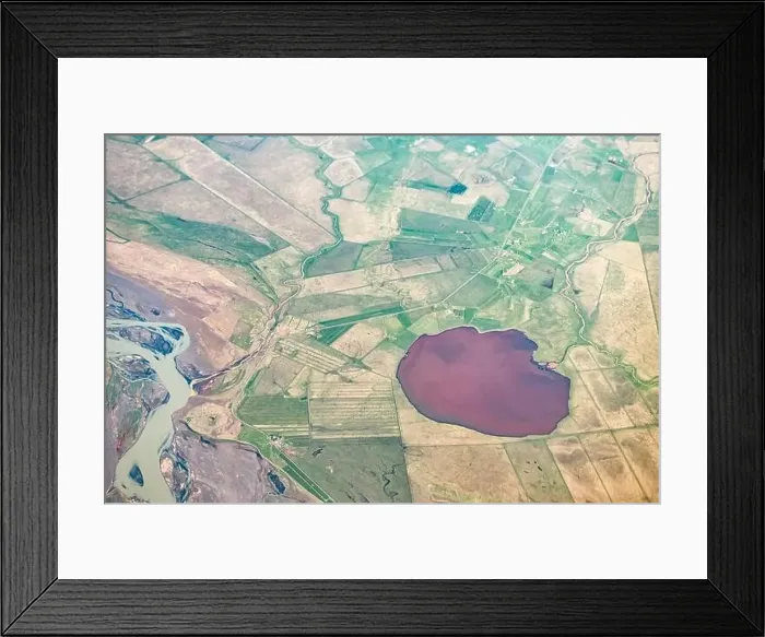 Framed Print : Iceland plane high angle view of Thorsa river and red water from airplane window above with Hrutsvatn or Ram's Lake Framed Print : Iceland plane high angle view of Thorsa river and red water from airplane window above with Hrutsvatn or Ram's Lake