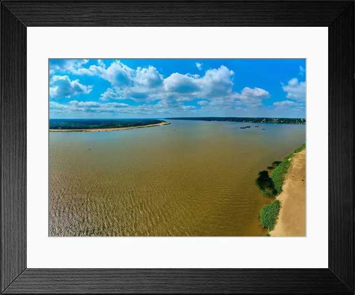 Framed Print : Beautiful panoramic aerial drone view to the place of connecting the Bug Framed Print : Beautiful panoramic aerial drone view to the place of connecting the Bug