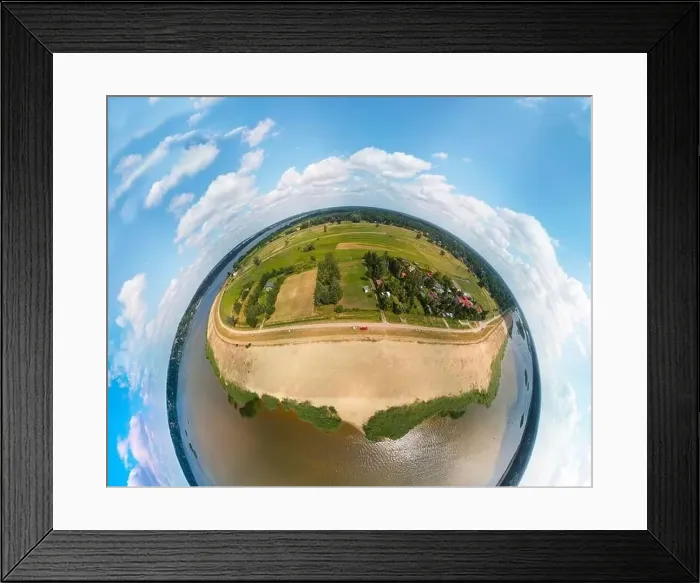 Framed Print : Beautiful panoramic aerial drone view to the place of connecting the Bug Framed Print : Beautiful panoramic aerial drone view to the place of connecting the Bug
