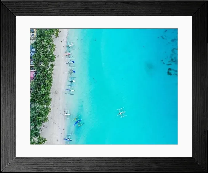 Framed Print : Aerial view of Boracay beach in Philippines