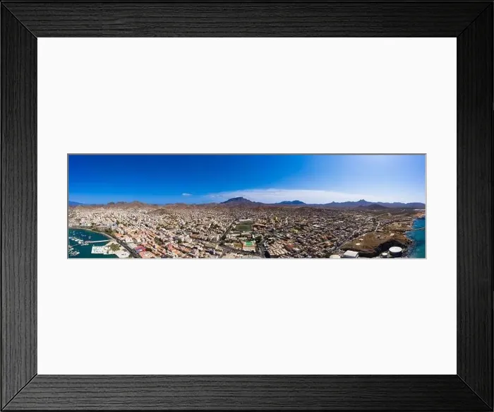 Framed Print : Aerial view of Laginha beach in Mindelo city in Sao Vicente Island in Cape Verde Framed Print : Aerial view of Laginha beach in Mindelo city in Sao Vicente Island in Cape Verde