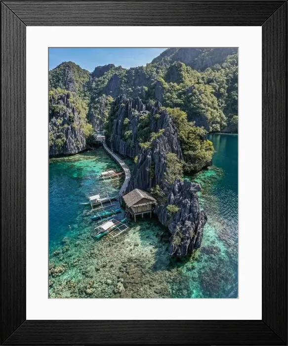 Framed Print : Aerial view of the Twin Lagoon in coron island, Palawan, Philippines Framed Print : Aerial view of the Twin Lagoon in coron island, Palawan, Philippines