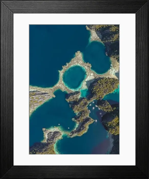 Framed Print : Aerial view of the Twin Lagoon in coron island, Palawan, Philippines Framed Print : Aerial view of the Twin Lagoon in coron island, Palawan, Philippines