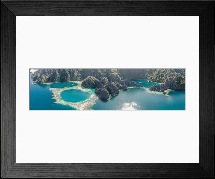 Framed Print : Aerial view of the Twin Lagoon in coron island, Palawan, Philippines Framed Print : Aerial view of the Twin Lagoon in coron island, Palawan, Philippines