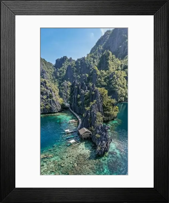 Framed Print : Aerial view of the Twin Lagoon in coron island, Palawan, Philippines Framed Print : Aerial view of the Twin Lagoon in coron island, Palawan, Philippines