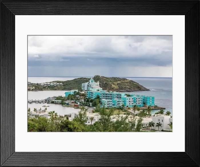 Framed Print : Drone image of Oyster Bay Beach Resort in St Martin Framed Print : Drone image of Oyster Bay Beach Resort in St Martin