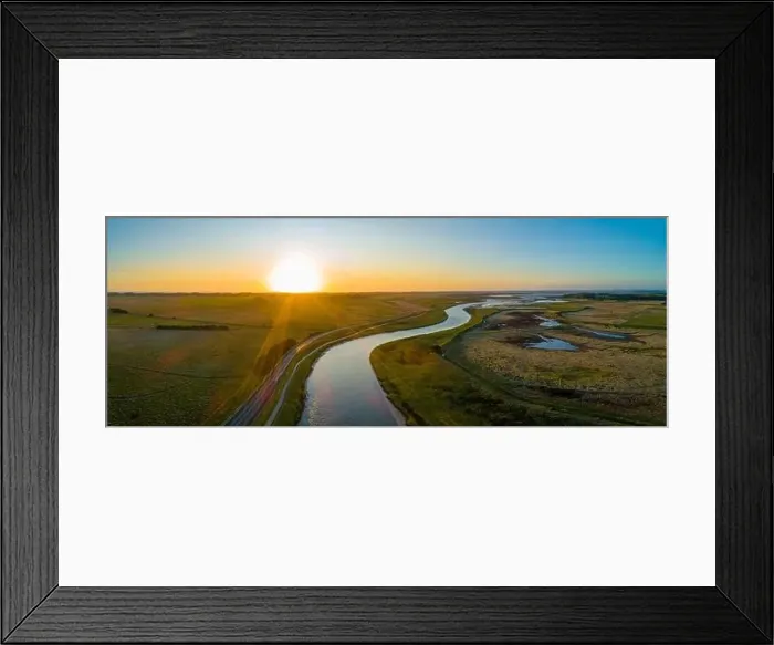 Framed Print : Scenic agricultural countryside landscape at sunset - aerial panorama Framed Print : Scenic agricultural countryside landscape at sunset - aerial panorama