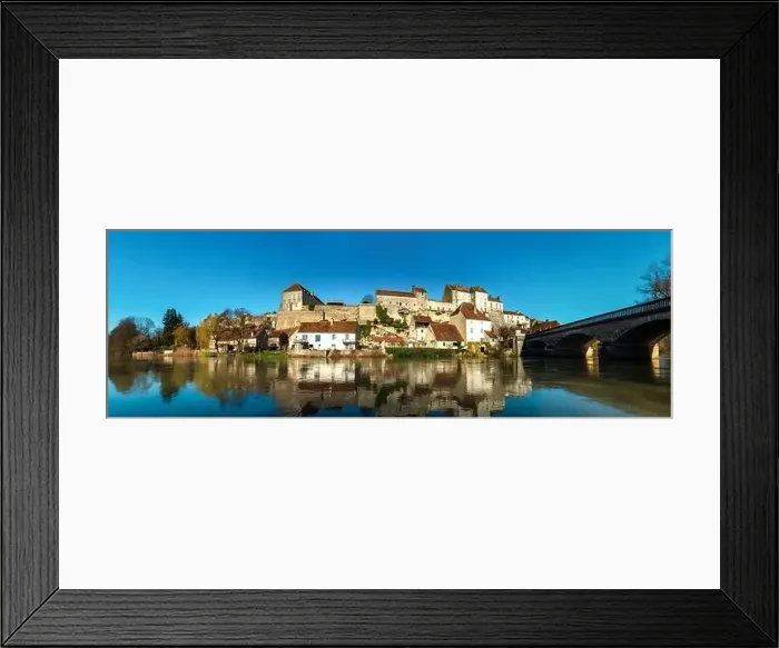 Framed Print : Panoramic view of Pesmes village in Burgundy, France, winter time Framed Print : Panoramic view of Pesmes village in Burgundy, France, winter time