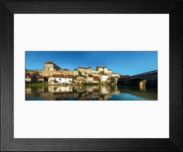 Framed Print : Panoramic view of Pesmes village in Burgundy, France, winter time Framed Print : Panoramic view of Pesmes village in Burgundy, France, winter time