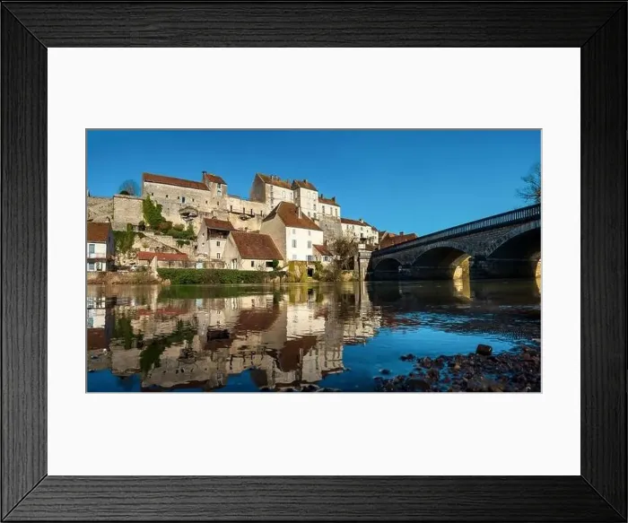 Framed Print : Panoramic view of Pesmes village in Burgundy, France, winter time Framed Print : Panoramic view of Pesmes village in Burgundy, France, winter time