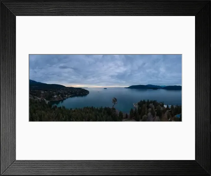 Framed Print : Aerial Panoramic view of a beautiful Canadian Landscape during a cloudy winter sunset Framed Print : Aerial Panoramic view of a beautiful Canadian Landscape during a cloudy winter sunset
